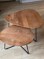 Als nieuw! Mangohouten salontafels, Huis en Inrichting, Ophalen, 50 tot 100 cm, Rond, 50 tot 100 cm