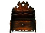 Houtgesneden buro bureau organizer brievenhouder met hartje, Ophalen of Verzenden