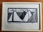 Linoleum druk kunstwerk Skutsjesilen, Antiek en Kunst, Ophalen of Verzenden