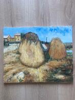 Van Gogh’s Haystacks in Provence geschilderde reproductie, Minder dan 50 cm, Nieuw, Ophalen of Verzenden, Schilderij