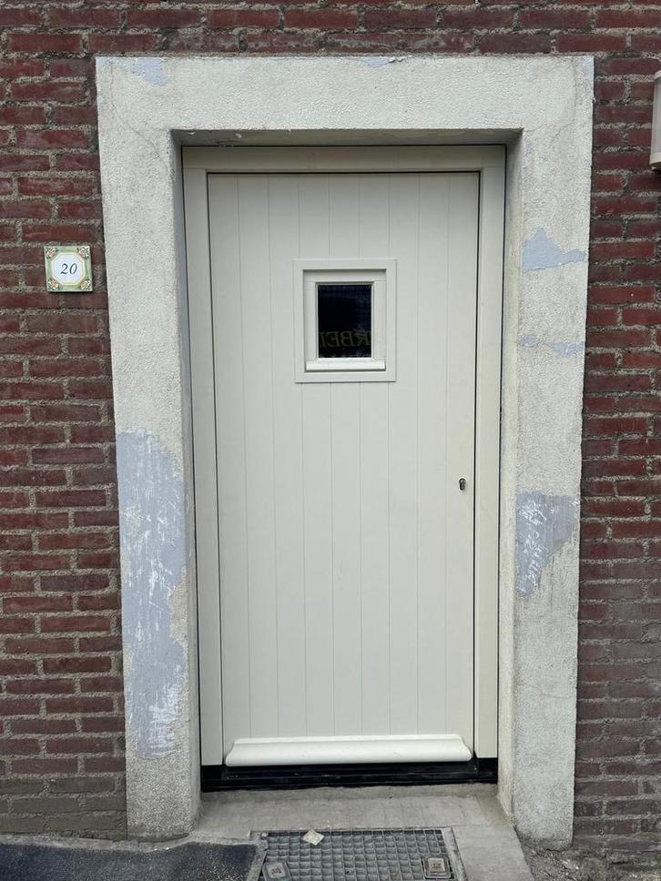Houten Voordeur met Kozijn, Doe-het-zelf en Verbouw, Deuren en Horren, Nieuw, Buitendeur, 200 tot 215 cm, 80 tot 100 cm, Hout