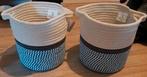 Nieuw! Mand Renate blauw met wit & grijs, kleiner formaat, Ophalen of Verzenden, Nieuw, Rond