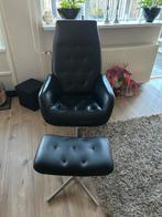 Montel Fauteuil met voetenbankje - Zo goed als nieuw!, Ophalen, Zo goed als nieuw, Leer, 75 tot 100 cm