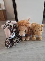 Drie jungle knuffels, Kinderen en Baby's, Speelgoed | Knuffels en Pluche, Verzenden, Zo goed als nieuw, Overige typen