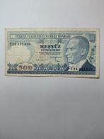 Turkije 500 Lira Biljet, Ophalen of Verzenden, Los biljet