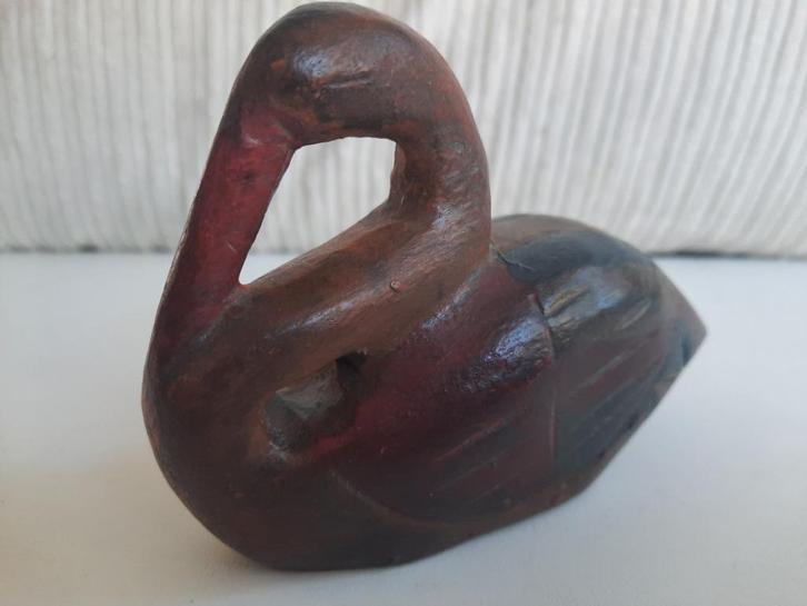 Mooie houten pelikaan beeldje - houtsnijwerk, Antiek en Kunst, Kunst | Beelden en Houtsnijwerken, Ophalen of Verzenden
