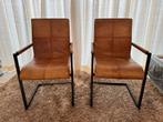 Industriële leren stoelen - set van 2, Huis en Inrichting, Stoelen, Ophalen, Twee, Overige kleuren, Leer