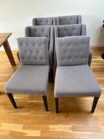 6 comfortabele eetkamerstoelen - WOOD, Huis en Inrichting, Gebruikt, Ophalen of Verzenden, Grijs, Vijf, Zes of meer stoelen