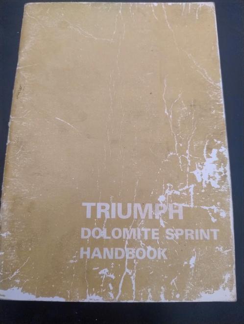 Triumph Dolomite sprint handbook, Auto diversen, Handleidingen en Instructieboekjes, Ophalen of Verzenden