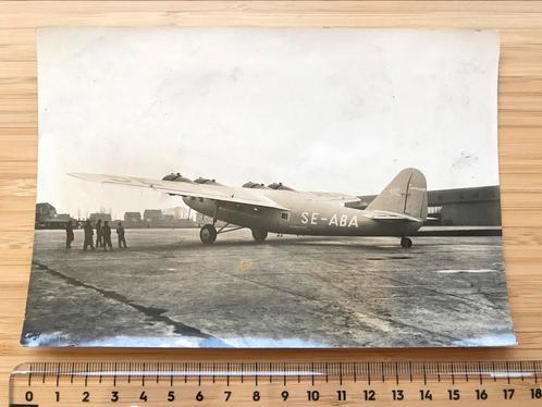 Fokker F.XXII Vliegtuig oude Foto SE-ABA Schiphol luchtvaart, Verzamelen, Luchtvaart en Vliegtuigspotten, Zo goed als nieuw, Kaart, Foto of Prent