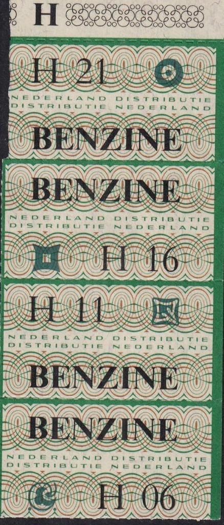 Nederland - 1974 - Bonnen van de benzinedistributie, Verzamelen, Overige Verzamelen, Gebruikt, Verzenden