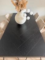 Zwarte eettafel visgraat zo goed als nieuw Kick Hugo 6 pers, Ophalen, 100 tot 150 cm, 200 cm of meer, Zo goed als nieuw