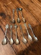 Verzameling van 9 vintage verzilverde theelepels, Ophalen of Verzenden