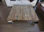 Rofra salontafel met metalen poten 128x128, Ophalen, Modern, Minder dan 50 cm, Rechthoekig