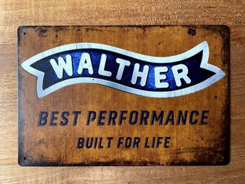 Walther metalen reclamebord / wandbord (Old Look) beschikbaar voor biedingen