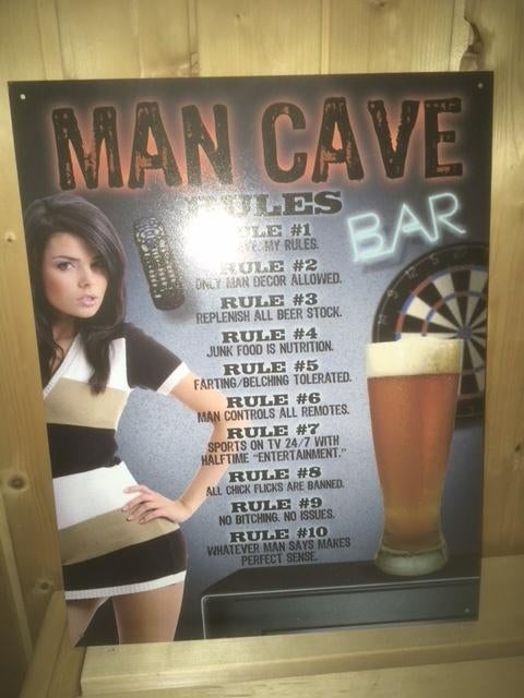 Man Cave Rules, Verzamelen, Ophalen of Verzenden, Nieuw, Reclamebord