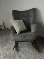 Schommelstoel grijs velours, Huis en Inrichting, Fauteuils, Ophalen, Zo goed als nieuw, 75 tot 100 cm