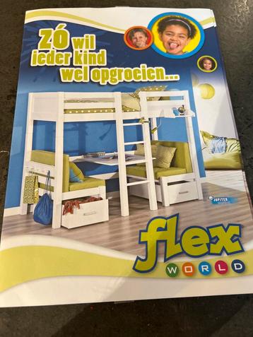 Flexa Hoogslaper met Bureau en Zitgedeelte en matrassen beschikbaar voor biedingen