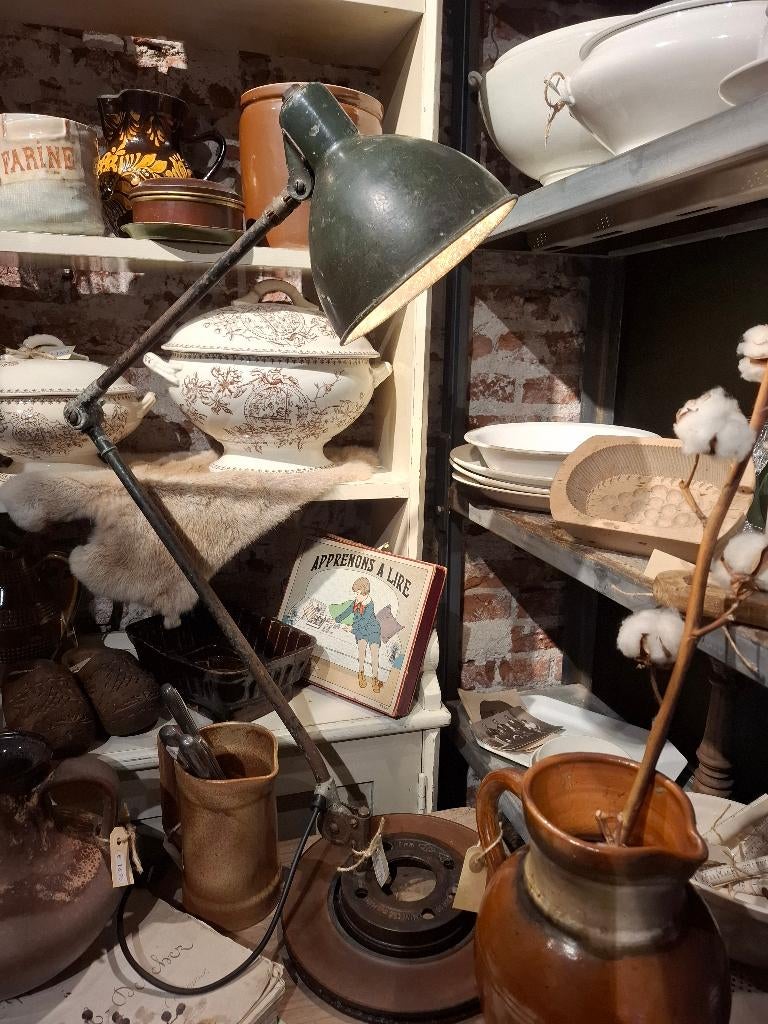 Coole vintage lamp, tafellamp, bureaulamp, Ophalen, Gebruikt, 50 tot 75 cm, Arme duivel