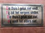 Antiek koperen tekst wandbord, Verzenden