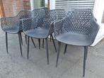 6 Buiten stoelen/kuipjes antraciet, Huis en Inrichting, Ophalen of Verzenden, Zo goed als nieuw, Grijs, Metaal