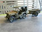 willys jeep met aanhangwagen - solido 1/43, Hobby en Vrije tijd, Modelauto's | 1:43, Solido, Zo goed als nieuw, Auto, Verzenden