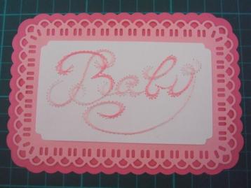 3-delig oplegje met borduur Baby - rose  beschikbaar voor biedingen
