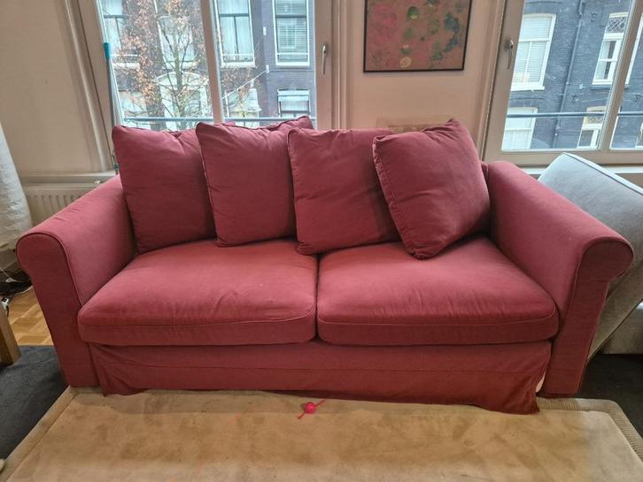 Rood IKEA Slaapbank - 2 pax, Huis en Inrichting, Banken | Sofa's en Chaises Longues, Gebruikt, Tweepersoons, 150 tot 200 cm, 75 tot 100 cm