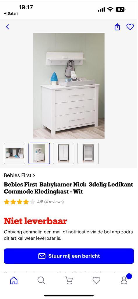 Complete Babykamer - Bed, Commode, Kast & Matras, Kinderen en Baby's, Kinderkamer | Complete kinderkamers, Ophalen of Verzenden