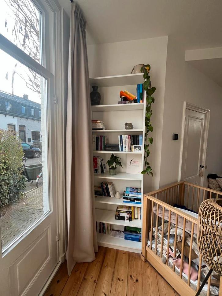 Ikea Billy boekenkast met opzetstuk, Huis en Inrichting, Kasten | Boekenkasten, Gebruikt, 50 tot 100 cm, 200 cm of meer, 25 tot 50 cm