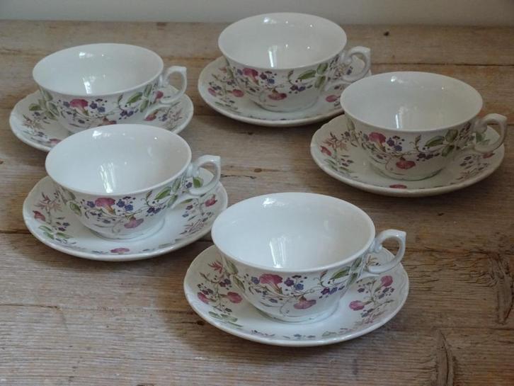 Servies, Spaans PONTESA, Bloemetjes (HEMA), gaaf, Antiek en Kunst, Antiek | Servies los, Ophalen of Verzenden