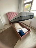 Mooi roze 1-persoonsbed met opruimvak, Ophalen, Gebruikt, 90 cm, 200 cm