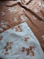 Vintage Bruine creme Deken jaren 70, Huis en Inrichting, Woonaccessoires | Plaids en Woondekens, Ophalen of Verzenden, Gebruikt