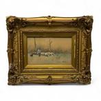 Anton Mauve (1838-1888) - 'Herder met hond en kudde', Antiek en Kunst, Kunst | Schilderijen | Klassiek, Ophalen of Verzenden