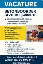 Vacature  betonboorder, Vanaf 1 jaar, LBO / VMBO, Geschikt als bijbaan, Freelance of Uitzendbasis