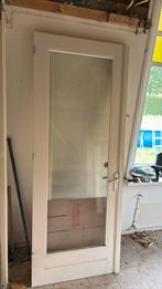 Set houten deuren met glas, Doe-het-zelf en Verbouw, Ophalen, 80 tot 100 cm, Binnendeur, 200 tot 215 cm