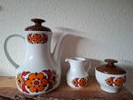Retro Servies met Bloemenmotief, Gebruikt, Keramiek, Ophalen of Verzenden, Overige stijlen