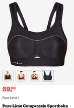 Nieuw! PureLime compressie sport beha bh zwart sportbh 85A, Zwart, Nieuw, Fitness of Aerobics, Pure Lime