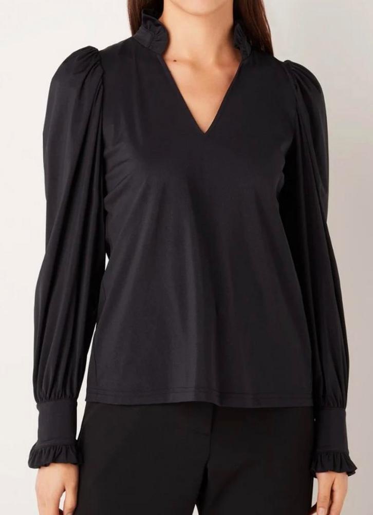 Studio anneloes rosella blouse M zwart travelstof, Kleding | Dames, Blouses en Tunieken, Zo goed als nieuw, Maat 38/40 (M), Zwart