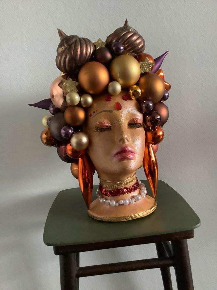 Kerstdecoratie Hoofd Brons, Diversen, Kerst, Zo goed als nieuw, Ophalen