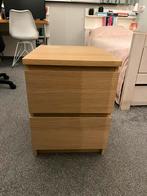Ikea nachtkastje Malm eiken, Ophalen, 1 of 2 laden, 50 tot 100 cm, Zo goed als nieuw