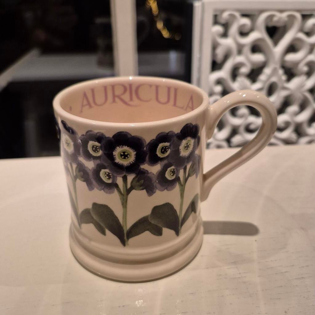 Emma Bridgewater mok 0.5 1/2pt Auricula Primula nieuw, Nieuw, Ophalen of Verzenden, Overige stijlen, Kop(pen) en/of Schotel(s)