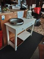 Witte Console Tafel met Opbergruimte sidetable, Huis en Inrichting, Tafels | Sidetables, Ophalen, Gebruikt, 100 tot 150 cm, Landelijk