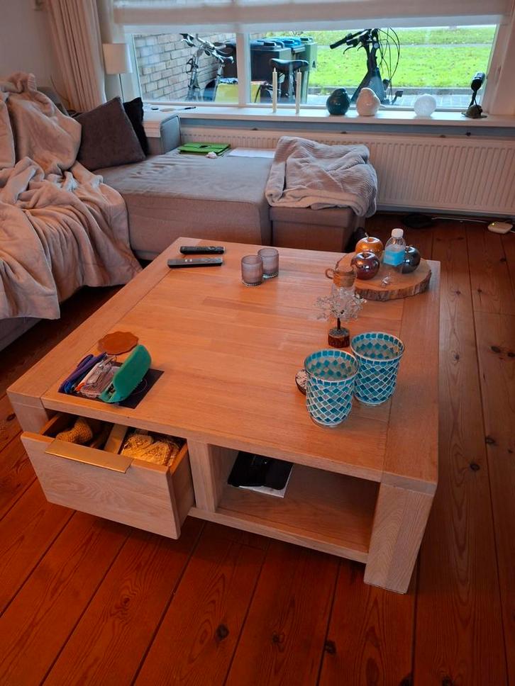 Salontafel met softclose lades, Huis en Inrichting, Tafels | Salontafels, Gebruikt, Minder dan 50 cm, 50 tot 100 cm, 50 tot 100 cm