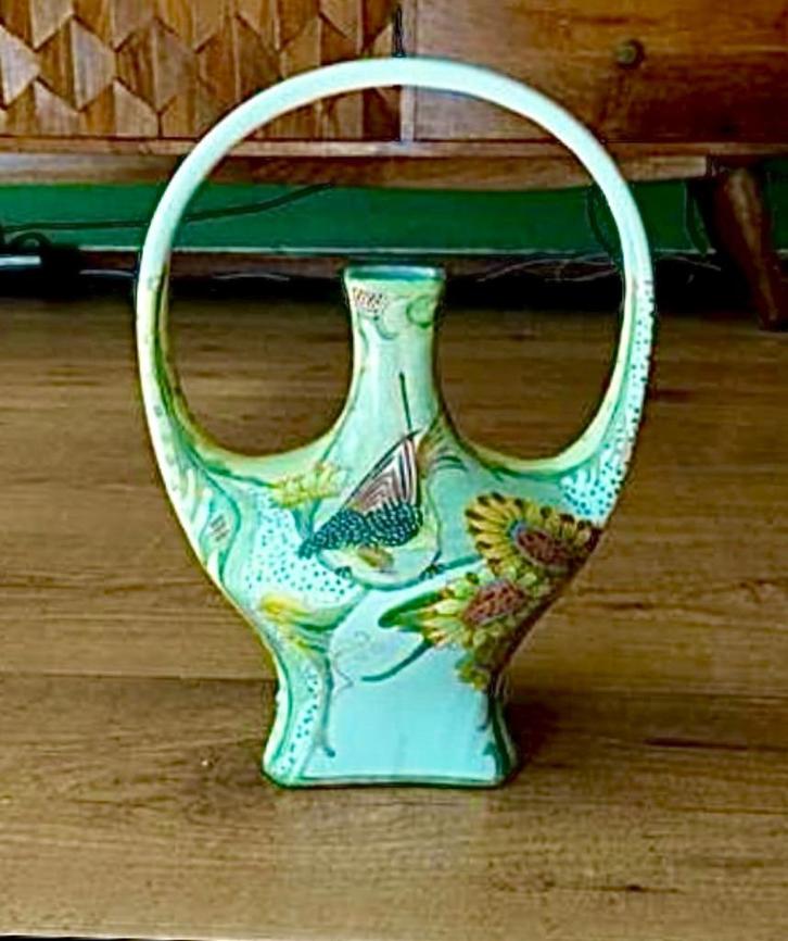 Plateel Hengsel vaas náár Colenbrander RAM - 26cm - puntgaaf, Antiek en Kunst, Antiek | Keramiek en Aardewerk, Ophalen of Verzenden