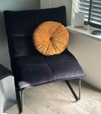 Velvet fauteuil zwart, Ophalen, Minder dan 75 cm, Zo goed als nieuw, Stof