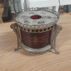 Art deco theelicht met rood geslepen glas, Antiek en Kunst, Ophalen of Verzenden