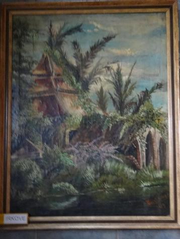 KALI JAKARTA * OLIEVERF OP DOEK * Gesigneerd *  beschikbaar voor biedingen