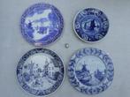 Vier antieke wandborden, waaronder van Delfts Blauw., Antiek en Kunst, Ophalen of Verzenden
