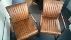 Eetkamerstoelen cognac kleur, Ophalen, Zo goed als nieuw, Bruin, Vier